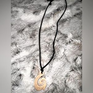 bone koru necklace with adjustable cord